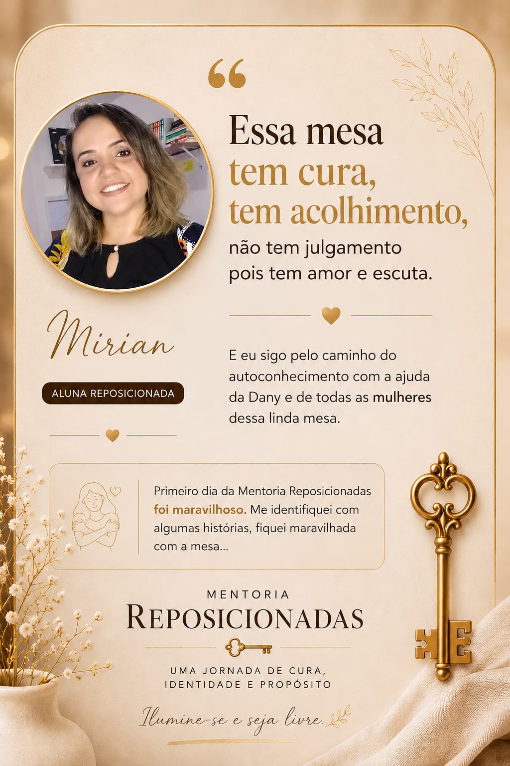 Depoimento de aluna da Mentoria Reposicionadas 1